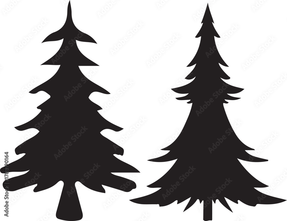 Obraz premium christmas tree vector ,christmas, tree, winter, snow, holiday, vector, christmas tree, xmas, decoration, illustration, nature, new year, festive, silhouette, forest, star, celebration