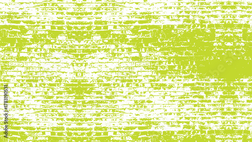 Background. Brick wall painted with green paint. Brick wall background. Brick wall texture. Vector brick wall. Vector illustration. 