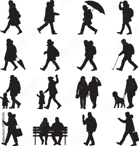 Human Activity Silhouette Vector Bundle