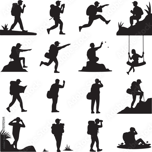 Human Activity Silhouette Vector Bundle