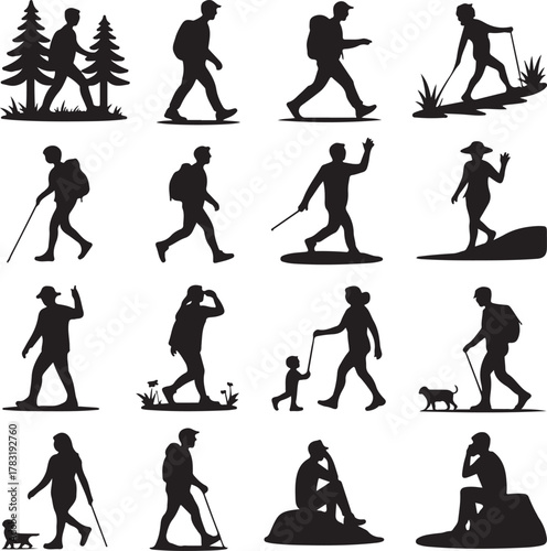 Human Activity Silhouette Vector Bundle