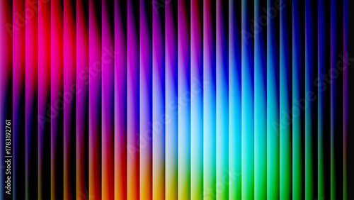 Reed glass stripes, vertical neon rainbow background