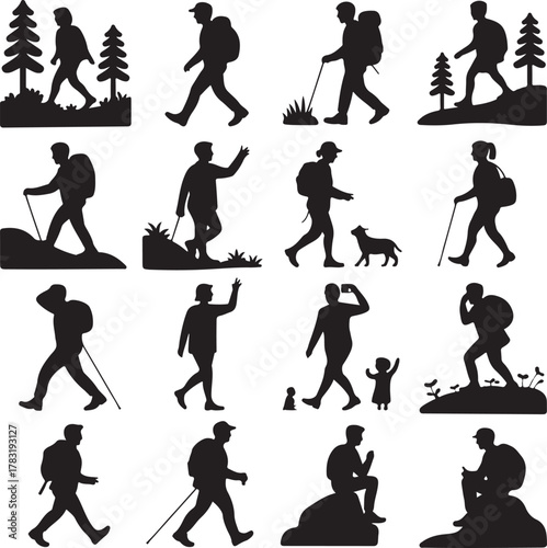 Human Activity Silhouette Vector Bundle