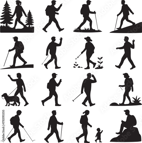 Human Activity Silhouette Vector Bundle