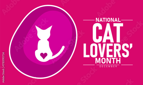 National Cat Lovers Month Poster Banner and Background Abstract Design Template Featuring Cute Cats and Paw Print Illustration for Pet Care Awareness Feline Celebration and Animal Adoption Campaign
