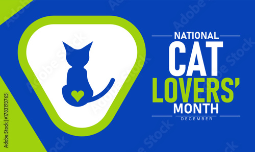 National Cat Lovers Month Poster Banner and Background Abstract Design Template Featuring Cute Cats and Paw Print Illustration for Pet Care Awareness Feline Celebration and Animal Adoption Campaign