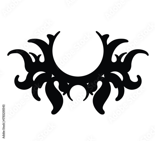 Cute cartoon hand drawn vector wings flame aesthetic tattoo gothic silhouette.