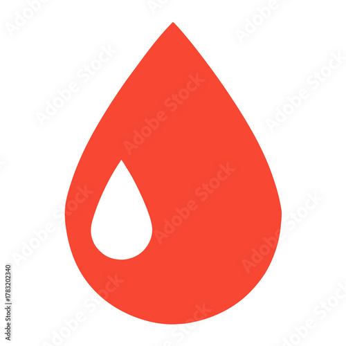 Flat Medical Glucose Drop Icon Representing Diabetes Vector Illustration