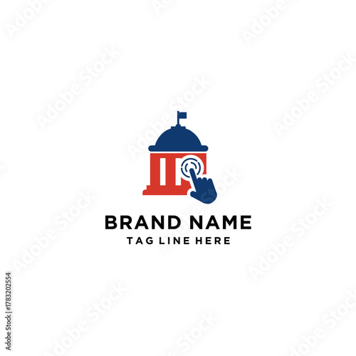 Design Logo Touchscreen Government building Vector Template