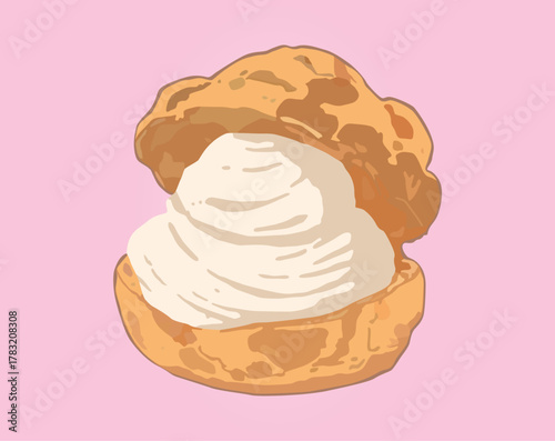 Delicious cream puffs dessert afternoon tea