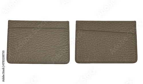 Set of Men's leather bifold wallet, Fashion purse handbag transparent background with clipping path, wallet from Stingray blank Skin, mockup your design all side view.