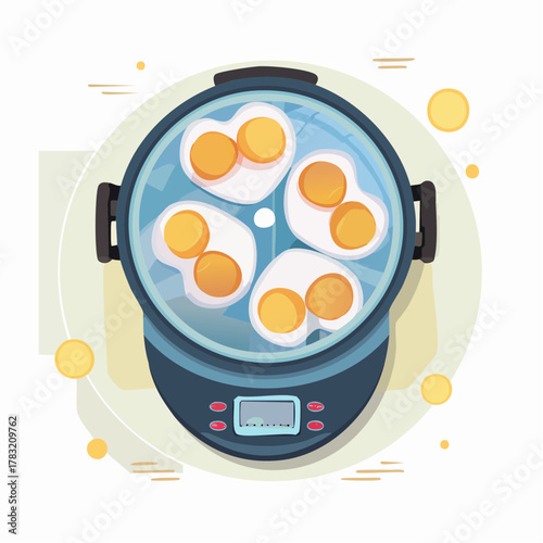 Breakfast cooker with fried eggs