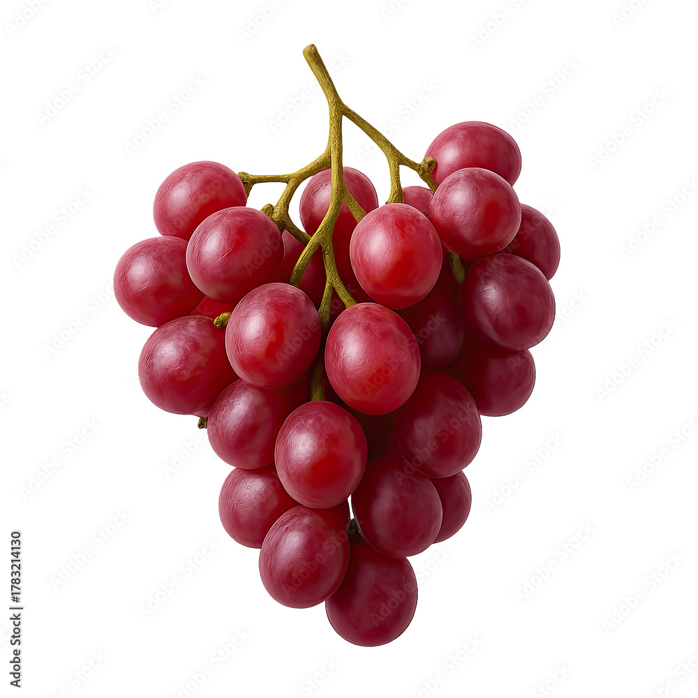 Fototapeta premium Fresh and juicy red grapes on a vine.