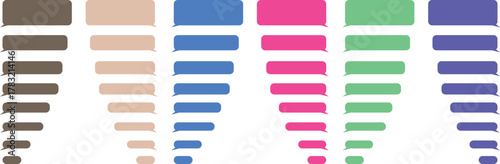 Phone bubbles sms empty set. Speech bubbles message. SMS. Chat. 
Vector modern sms or message icons. 