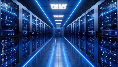 Futuristic Data Center - A Glimpse into the Heart of Technology.