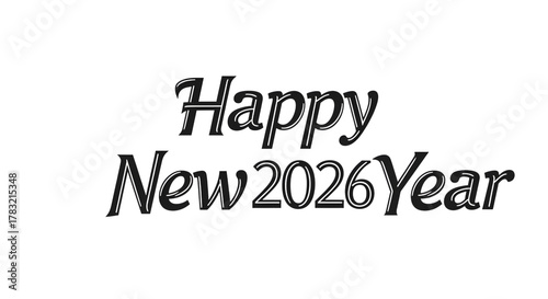 Elegant black background with happy new year 2026 text