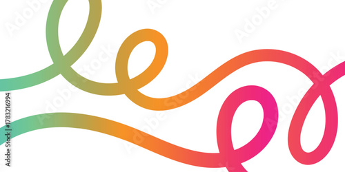 Gradient ribbon wave abstract line vector illustration with smooth curved colorful flow, modern swirl pattern for vibrant background design, digital motion, and creative geometric composition concept