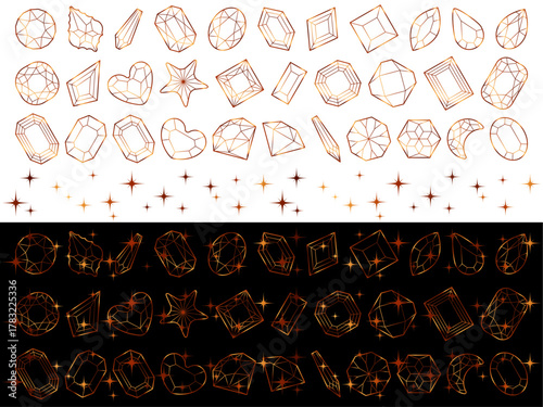 カットガラス、光、9オレンジ