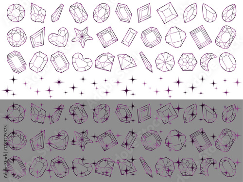 カットガラス、光、13紫