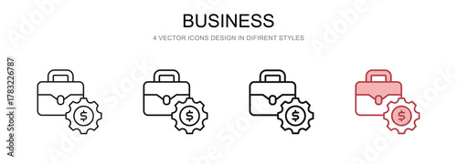 Business in 4 different styles vector illustration