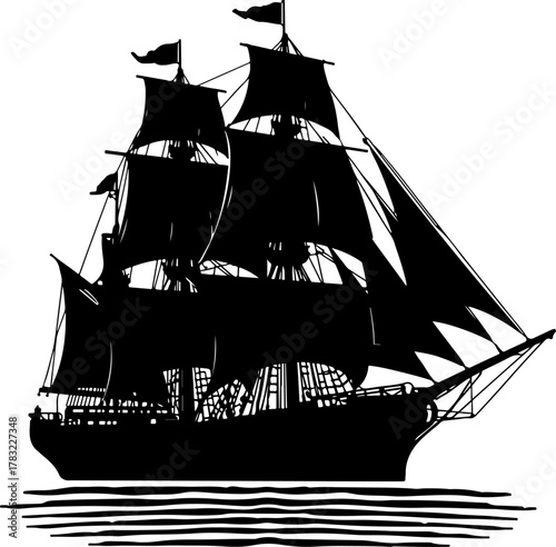 pirate ship isolated on white