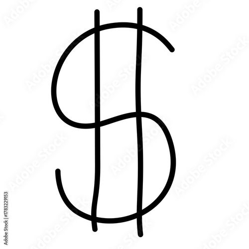Hand-Drawn Dollar US Currency Drawing Doodle