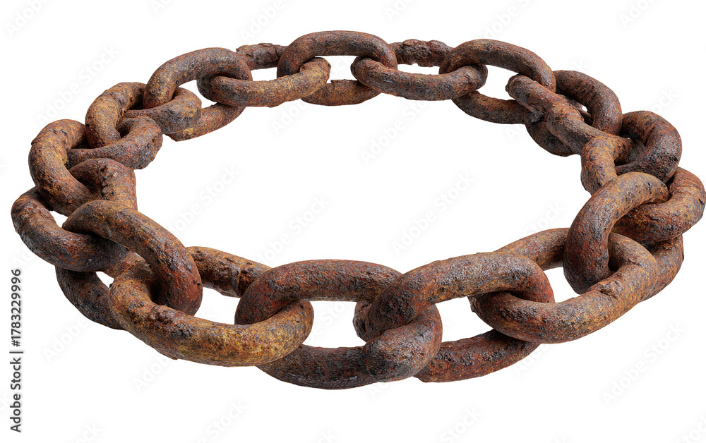 Obraz premium Rusty metal chain circle