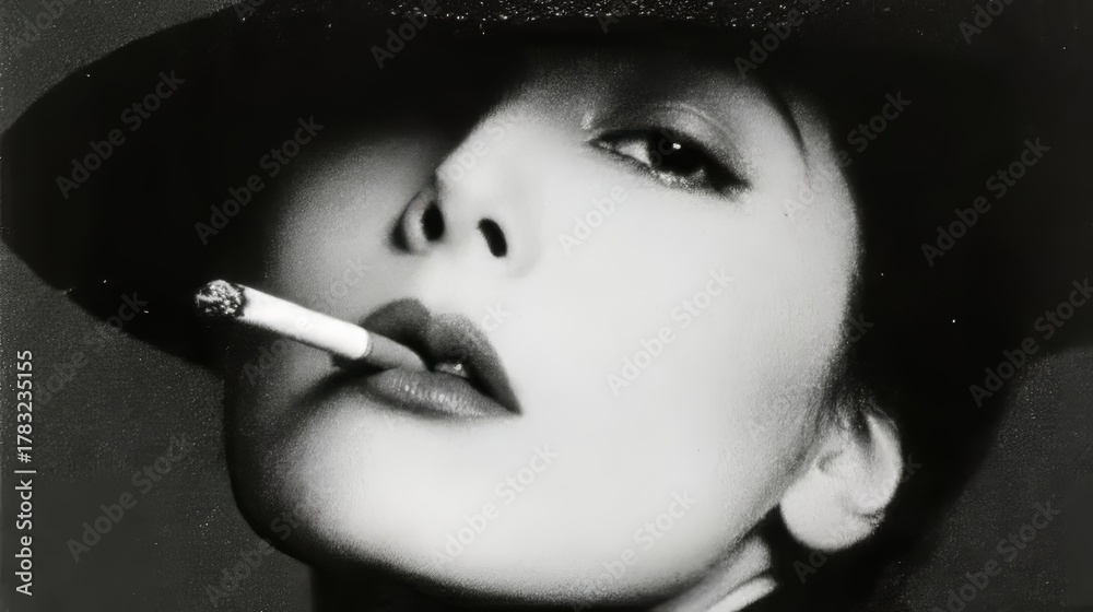 Obraz premium Typical cigarette advertisement from the 1970s, no brands