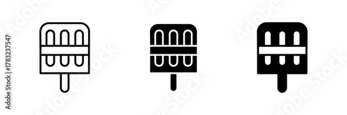 Vector illustration of a black ice cream