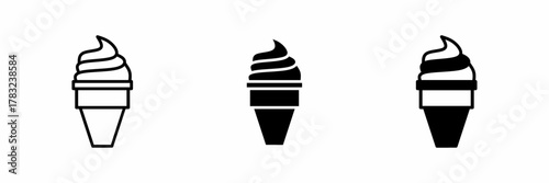 Vector illustration of a black ice cream