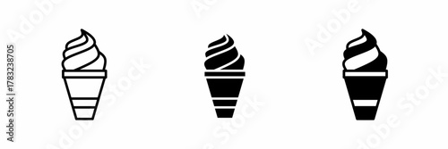 Vector illustration of a black ice cream