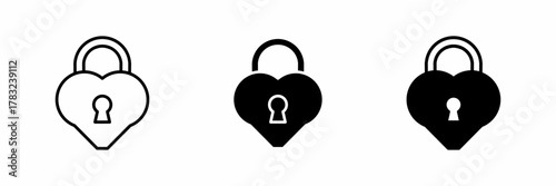 Vector illustration of a black padlock, scurity	