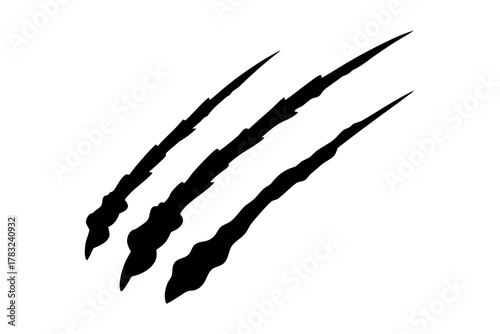 Animal claw marks silhouette vector, Claw scratches illustration. Tiger,  bear, lion scratches sign