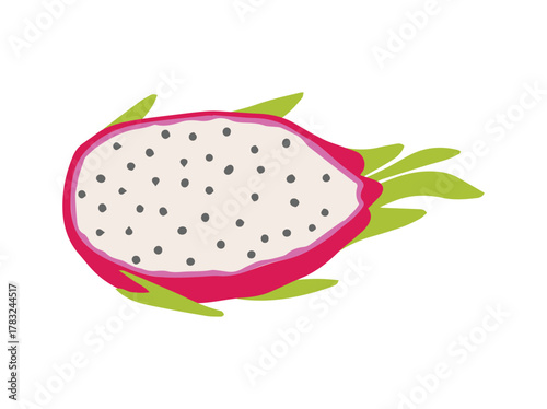 Slice Red White Dragon Fruit