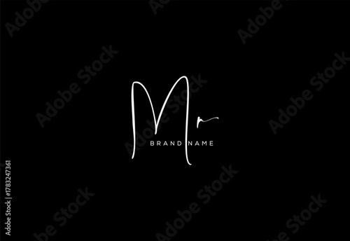 MR letter beauty cursive handwriting logo. vector logo| abstract logo| minimalist logo| brand identity| calligraphy design.