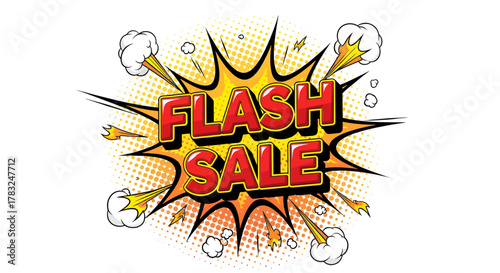 Comic book style explosion with pop art text for a limited-time promotion or special discount. Vector graphic illustration on a white background