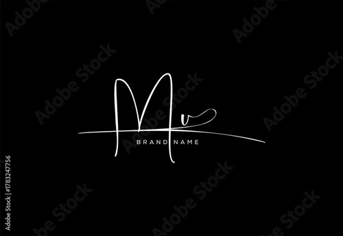MU letter beauty cursive handwriting logo. vector logo| abstract logo| minimalist logo| brand identity| calligraphy design.