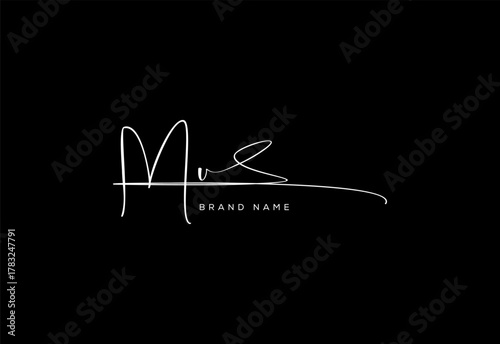 MU letter beauty cursive handwriting logo. vector logo| abstract logo| minimalist logo| brand identity| calligraphy design.