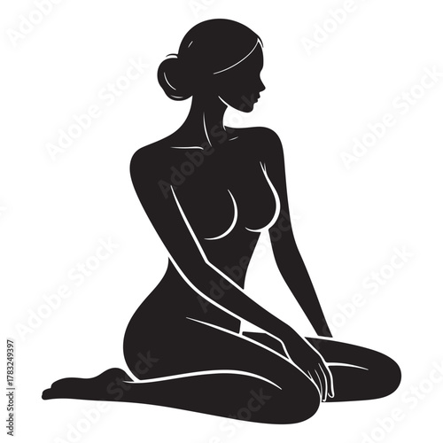 Woman sitting silhouette