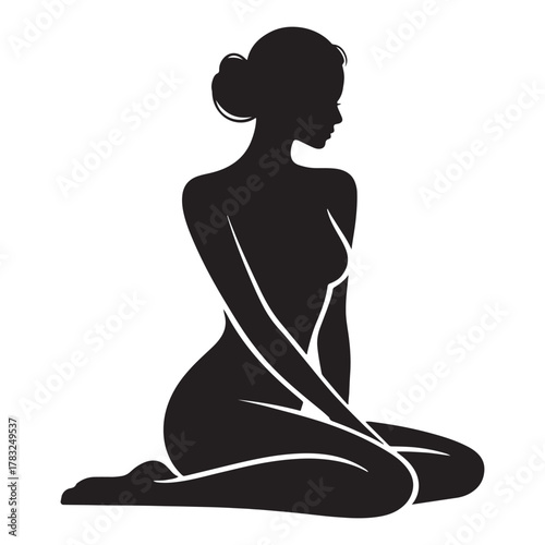 Woman sitting silhouette