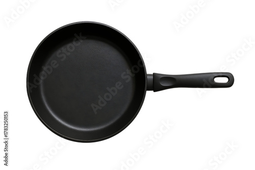 Black Frying Pan Isolated on White Background