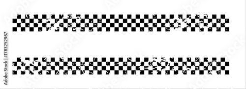 Black and white checkered rectangular frame. Square racing checkerboard pattern. Chessboard geometric pattern. Rally checkerboard pattern. Finish racing frame