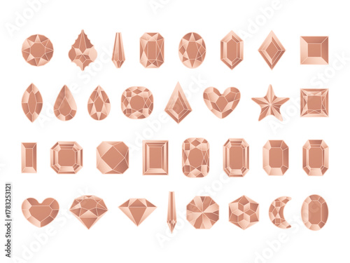 カットガラスP、8桃金