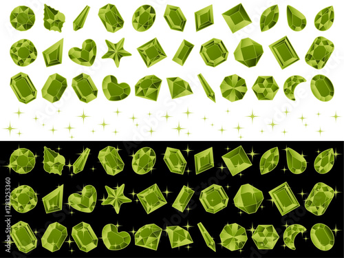 カットガラスP、光、4黄緑