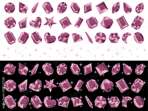 カットガラスP、光、3ピンク