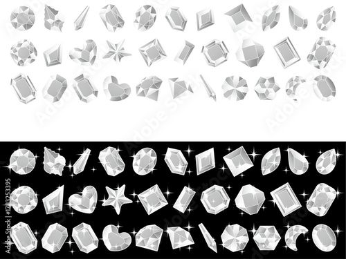 カットガラスP、光、6白