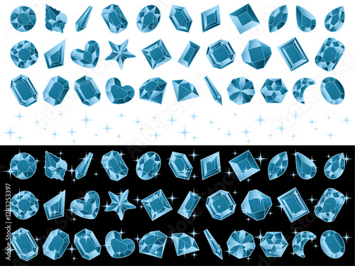 カットガラスP、光、5水色