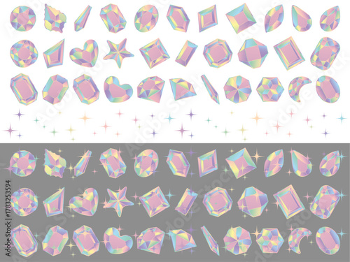 カットガラスP、光、20虹淡