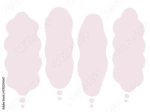 縦長のピンクのふにゃふにゃの吹き出し