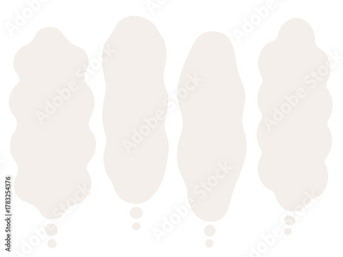 縦長のベージュのふにゃふにゃの吹き出し